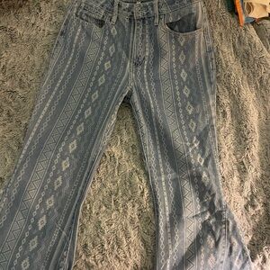 Shyanne Blue Patterned Denim Jeans
